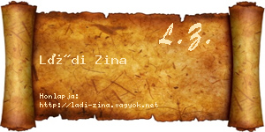 Ládi Zina névjegykártya